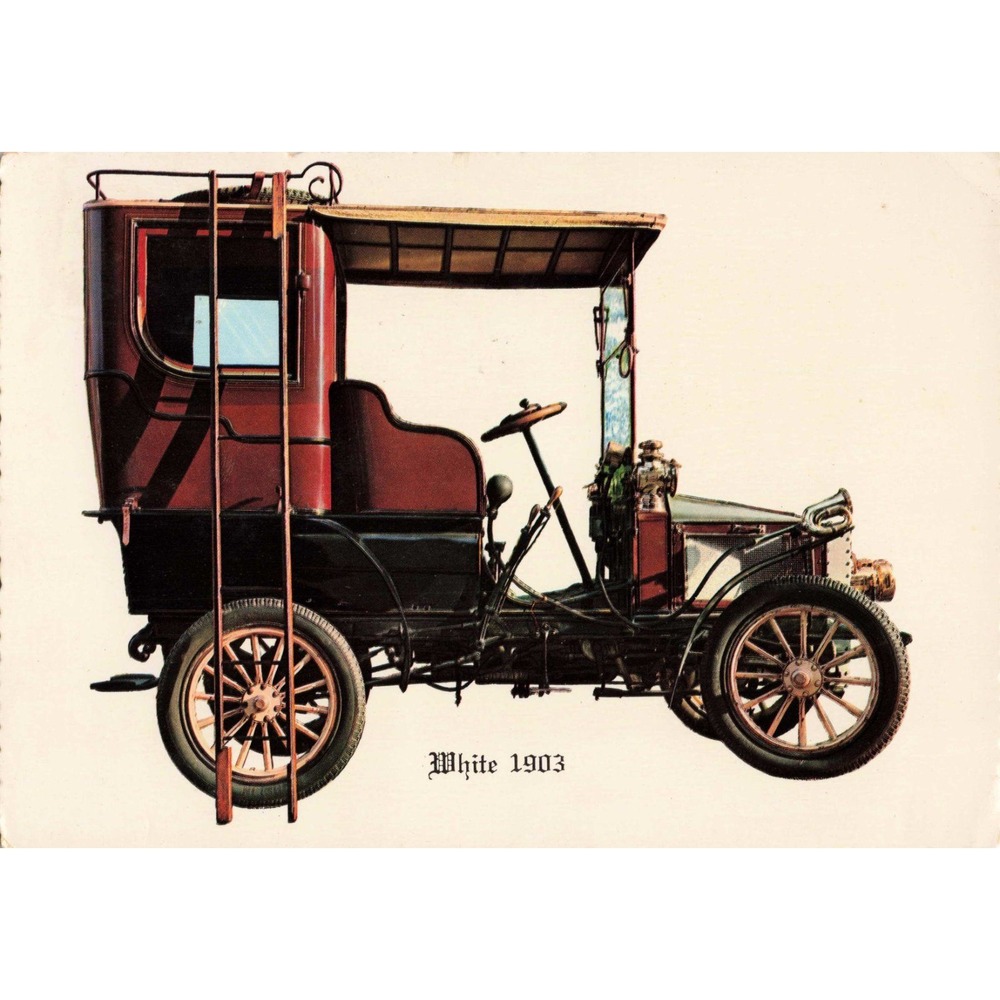 Vintage 1903 White Motor Car Postcard Valentine Printers 1970 London Postmark